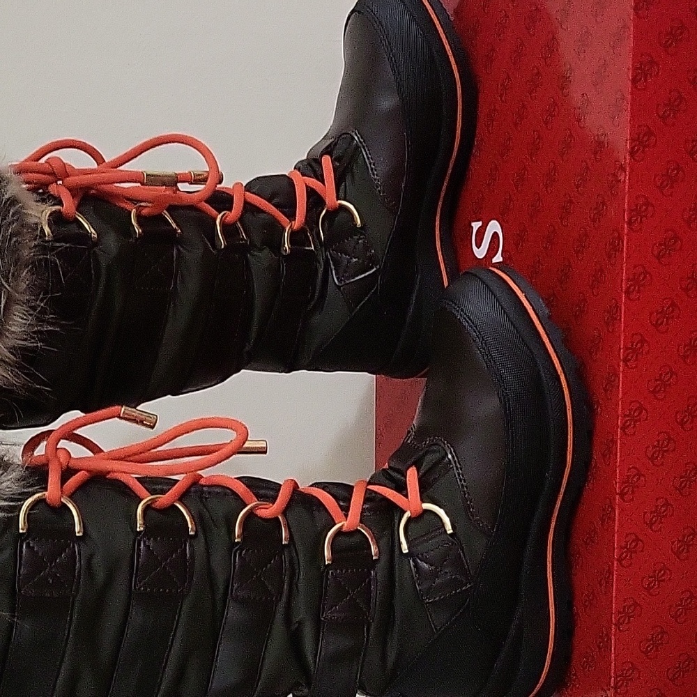 Guess Tall Winter Tie Up Boots - Picture 4 of 12